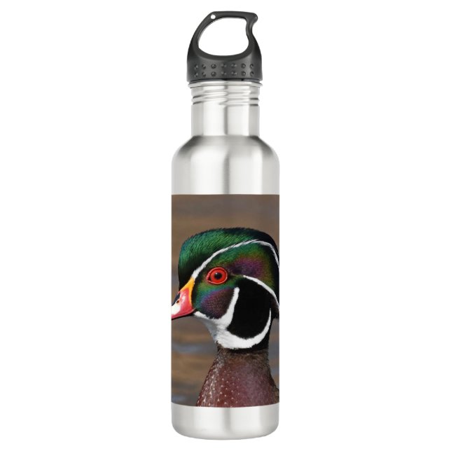 Holzente Stahlwasserflasche Edelstahlflasche (Vorderseite)