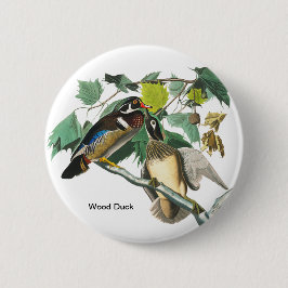 Holzente von John James Audubon, Birdwatcher Bird Button