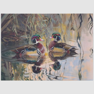 Holzenten auf der Teichkunstdekoupage Seidenpapier