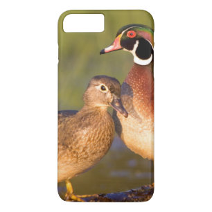 Holzenten und Weibchen auf einem Baumstamm im Feuc Case-Mate iPhone Hülle