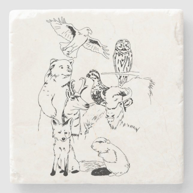 Hölzerne Abzeichen-Lebewesen Steinuntersetzer (Vorderseite)