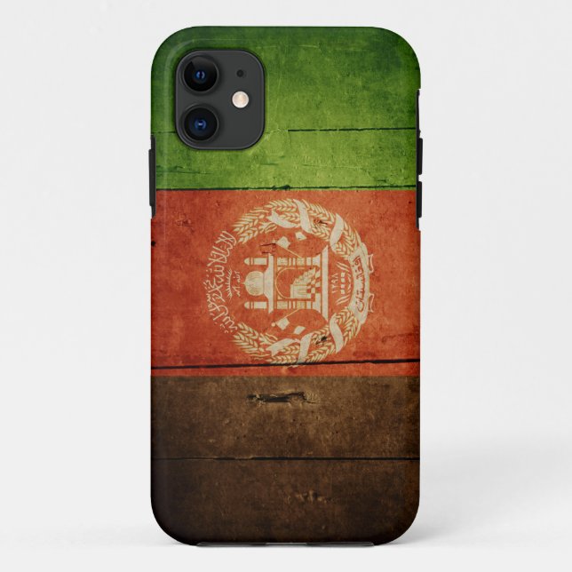 Hölzerne Afghanistan-Flagge; Afghanisch Case-Mate iPhone Hülle (Rückseite)