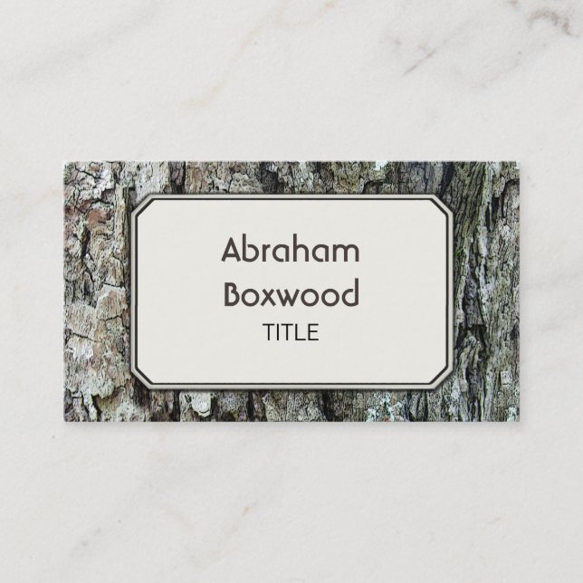 Hölzerne alte Barken-personalisiertes botanisches Visitenkarte (Vorderseite)