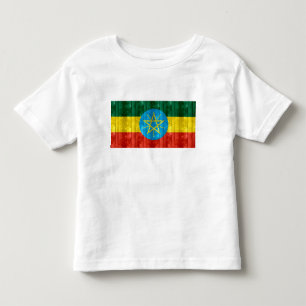 Hölzerne äthiopische Flagge Kleinkind T-shirt