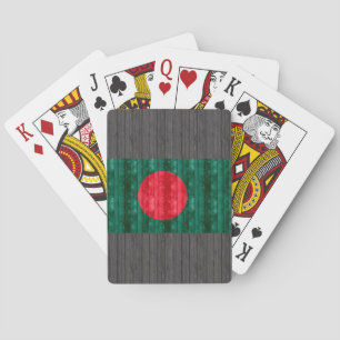Hölzerne bangladeschische Flagge Spielkarten