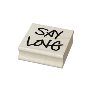 Hölzerne Briefmarke "sagen Sie der Liebe", Gummistempel