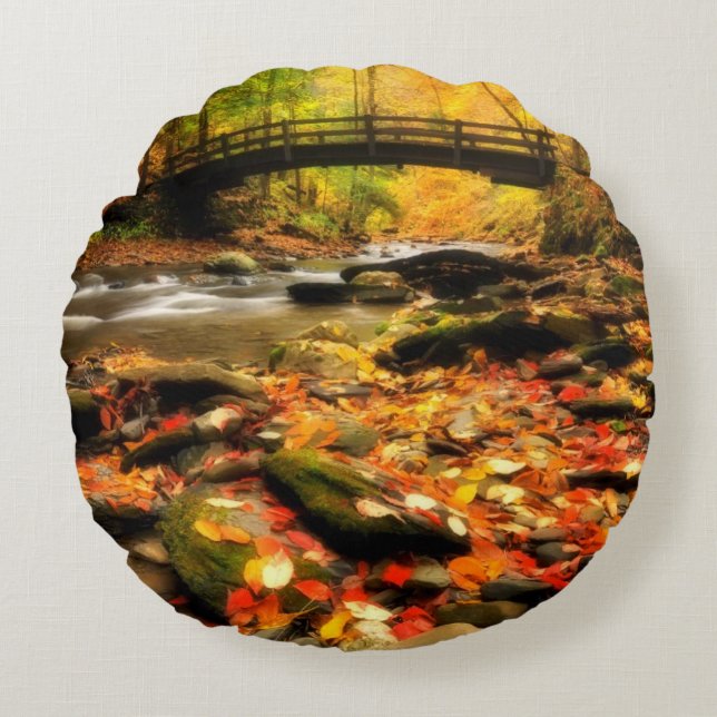 Hölzerne Brücke und Nebenfluss im Fall Rundes Kissen (Vorderseite)
