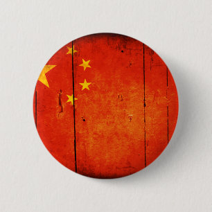 Hölzerne chinesische Flagge Button