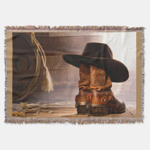 hölzerne Cowboystiefel der Westernlandbraunscheun Decke