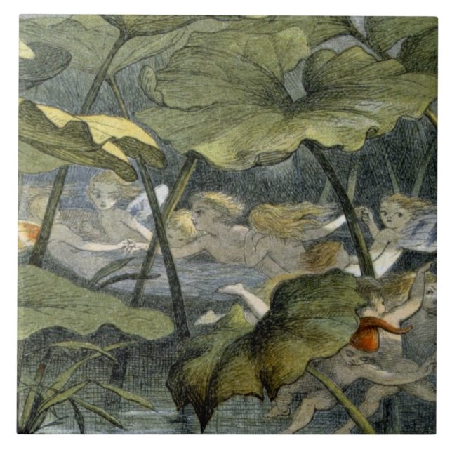 Hölzerne Elfe am Spiel, Illustration von 'in Fliese (Vorderseite)