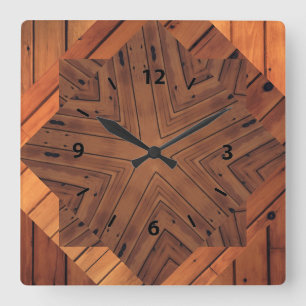 Hölzerne Entwurfs-Quadrat-Wanduhren Quadratische Wanduhr