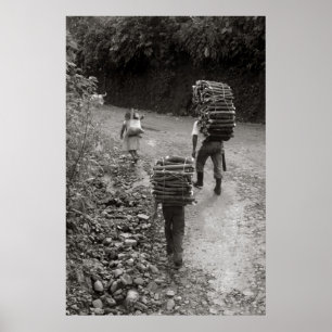 Hölzerne Fördermaschinen, Guatemala Poster