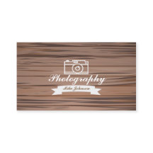 Hölzerne Fotografie mit Kamera - Visitenkarte