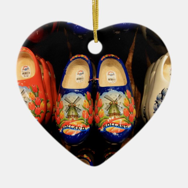Hölzerne gemalte Klötze, Holland Keramik Ornament (Vorne)