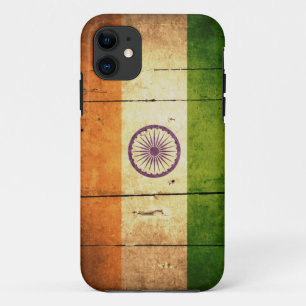 Hölzerne indische Flagge iPhone 11 Hülle