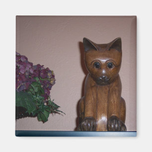 Hölzerne Katze Magnet
