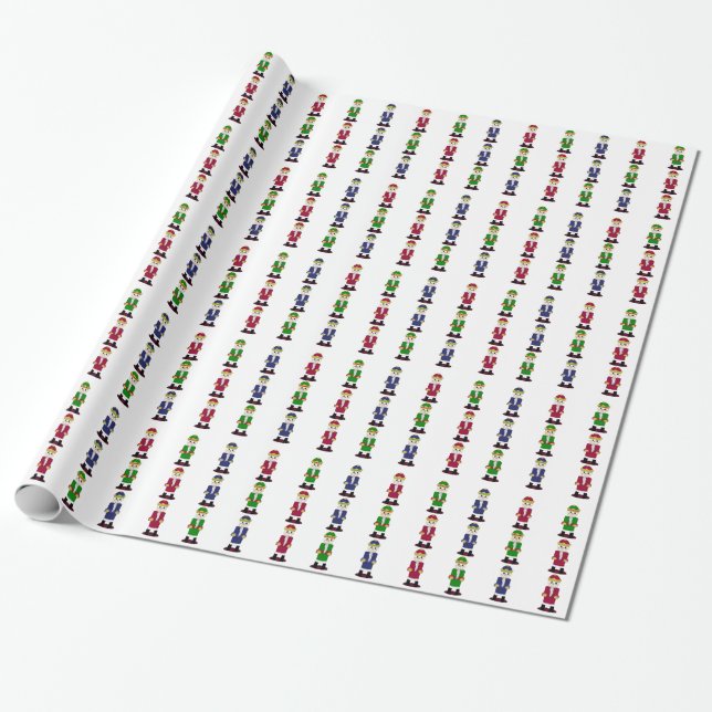 Hölzerne Nussknacker Geschenkpapier (Ungerollt)