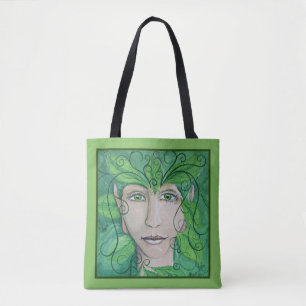 Hölzerne Nymphen-Tasche mit ganz vorbei Druck Tasche