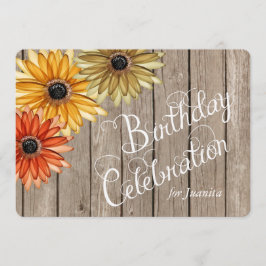 Hölzerne Planken-Herbst-Blumen-kundenspezifischer Einladung