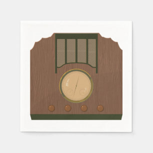 Hölzerne Retro Radiopapierservietten Serviette