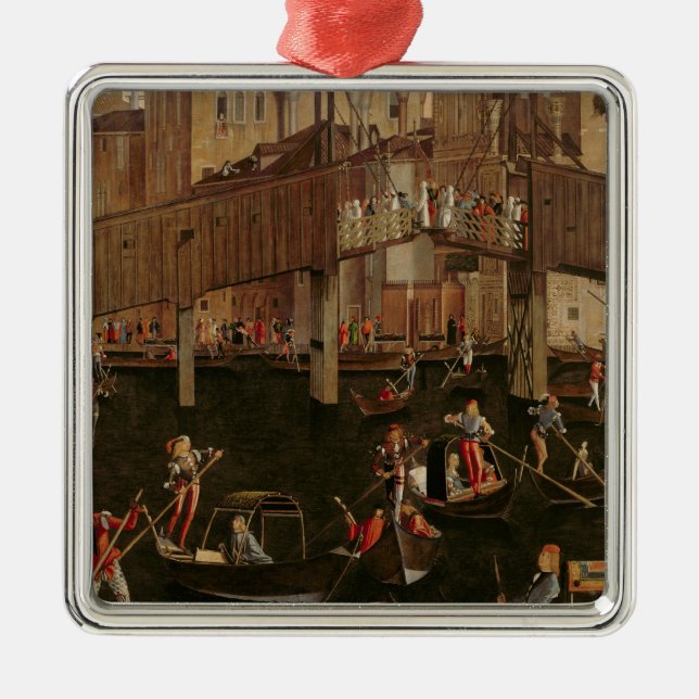Hölzerne Rialto Brücke, vom Wunder des Reli Ornament Aus Metall (Vorne)