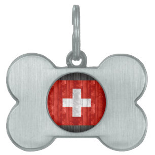 Hölzerne Schweizer Flagge Tiermarke