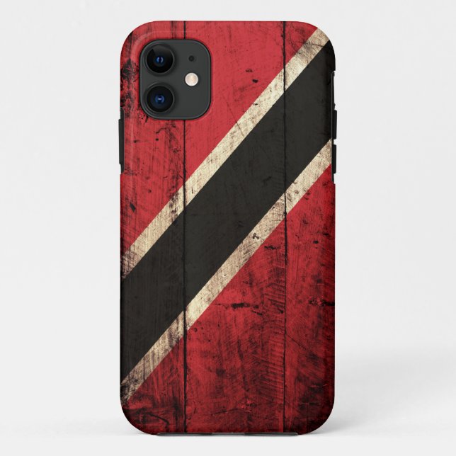 Hölzerne Trinidad und Tobago-Flagge Case-Mate iPhone Hülle (Rückseite)