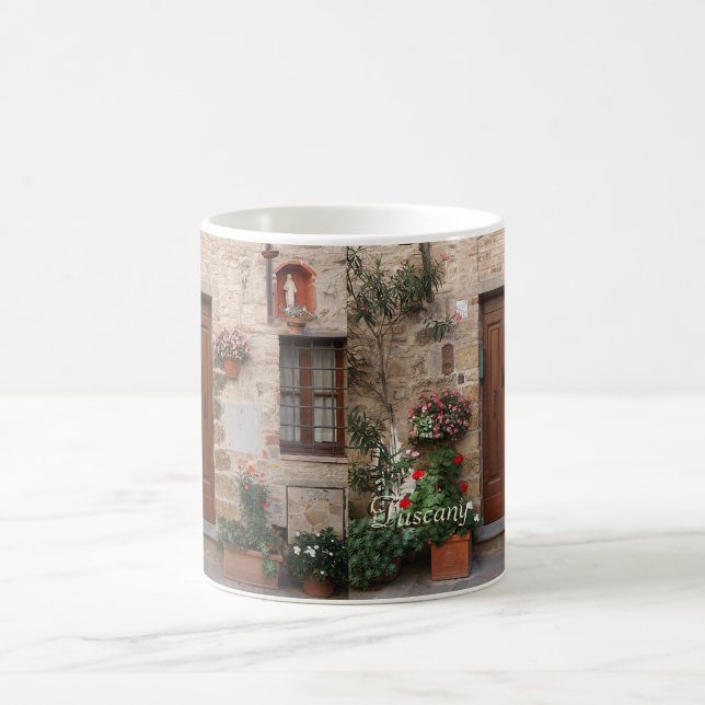 Hölzerne Tür Toskana Italien personalisiert Kaffeetasse (Mittel)