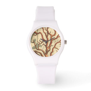 Hölzerne und kleine Koralle Armbanduhr