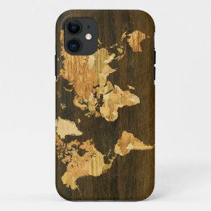 Hölzerne Weltkarte Case-Mate iPhone Hülle