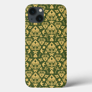 Hölzerner Blumendamastmusterhintergrund Case-Mate iPhone Hülle