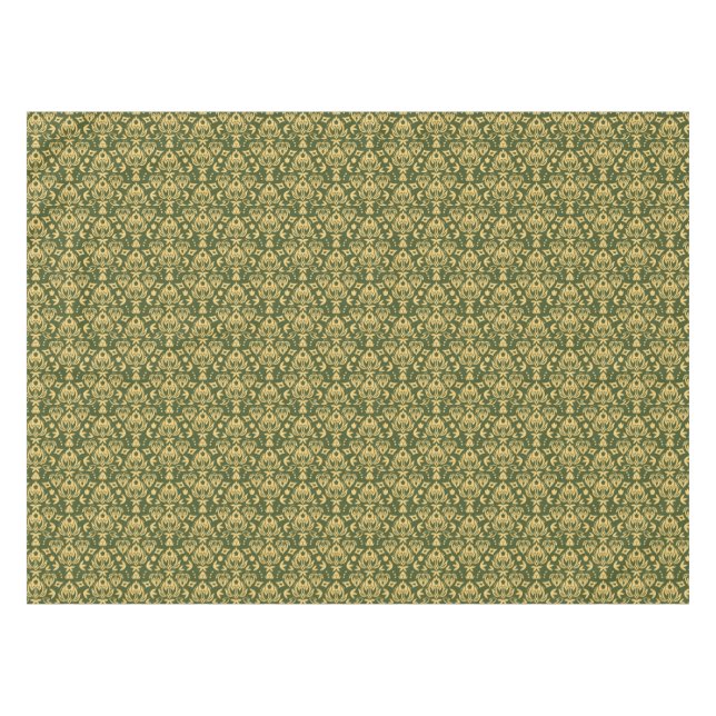 Hölzerner Blumendamastmusterhintergrund Tischdecke (Vorderseite (Horizontal))