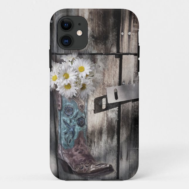 Hölzerner Cowboystiefel der Case-Mate iPhone Hülle (Rückseite)