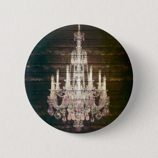 Hölzerner lila französischer Leuchter der Button (Vorderseite)