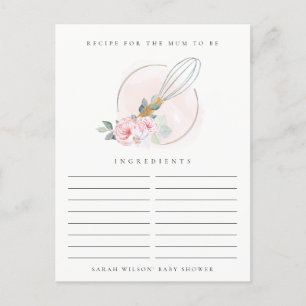 Hölzerner Schneebesen Florales Rezept Anfrage Baby Postkarte
