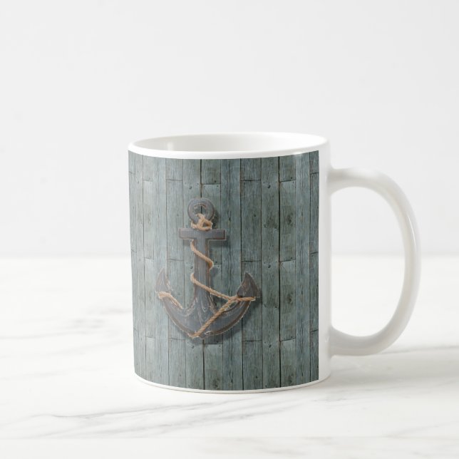 Hölzerner Seeanker rustikalen Treibholz Kaffeetasse (Rechts)