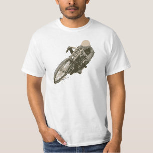 Hölzerner Verfolger Motordrome Brett-Rennläufer T-Shirt