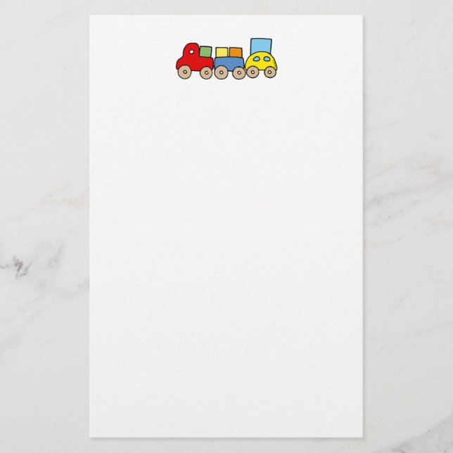 Hölzerner Zug mit Ziegelsteinen Briefpapier (Vorderseite)