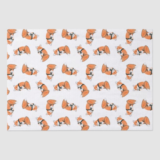 Hölzernes Abzeichenfox-Seidenpapier Seidenpapier (Vorderseite)