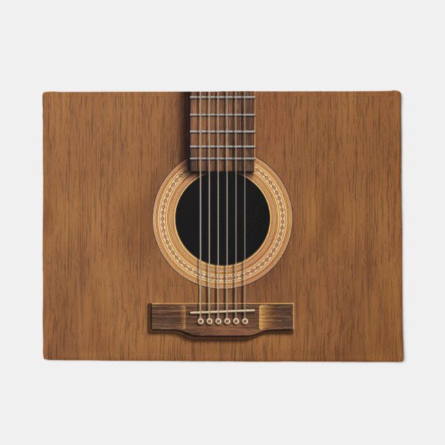 Hölzernes Akustikgitarre-rustikales Fußmatte (Vorderseite)