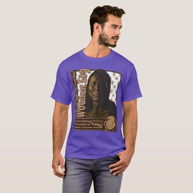 Hölzernes Bein-Cheyenne-Krieger T-Shirt (Vorne ganz)