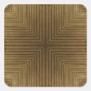 Hölzernes Boden-Kaleidoskop-Muster Quadratischer Aufkleber