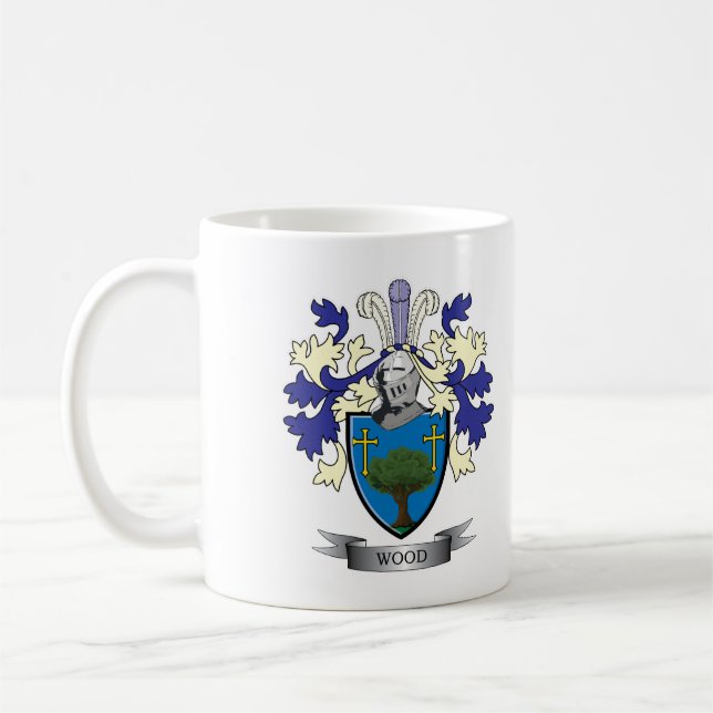 Hölzernes Familienwappen-Wappen Kaffeetasse (Links)