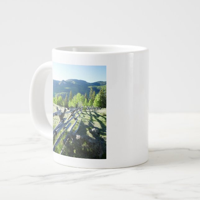 Hölzernes Fenceline Jumbo-Tasse (Vorderseite Links)