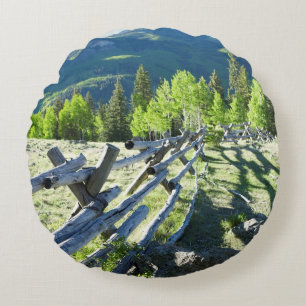 Hölzernes Fenceline Rundes Kissen
