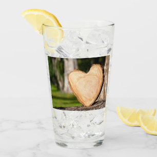 hölzernes Herz Glas