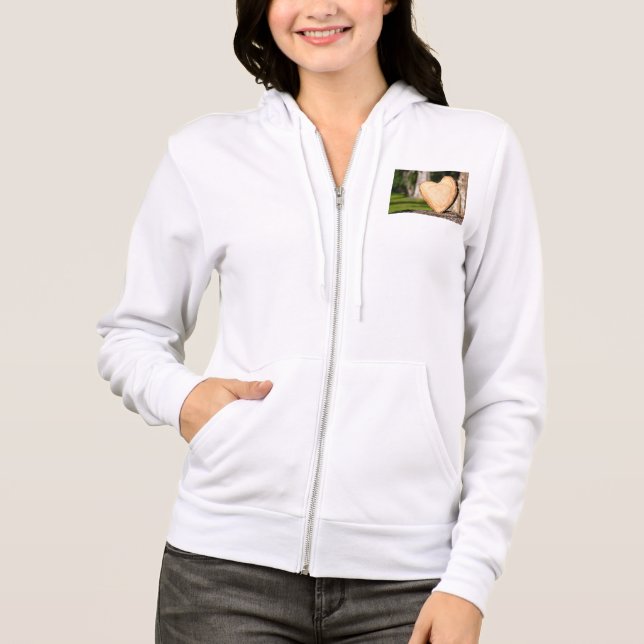 hölzernes Herz Hoodie (Vorderseite)