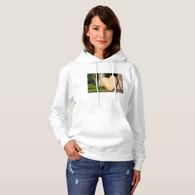 hölzernes Herz Hoodie (Vorne ganz)
