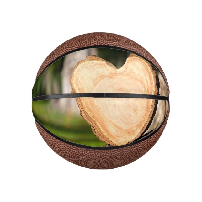 hölzernes Herz Mini Basketball (Vorderseite)