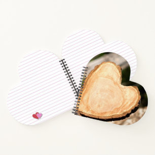 hölzernes Herz Notizbuch